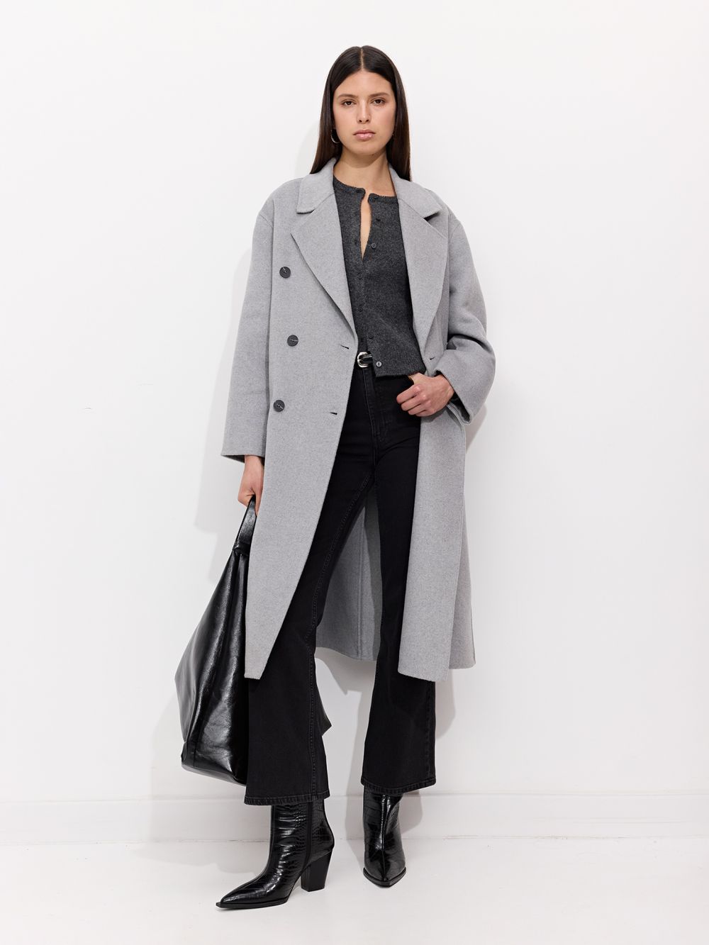 מעיל אוברסייז במראה צמר