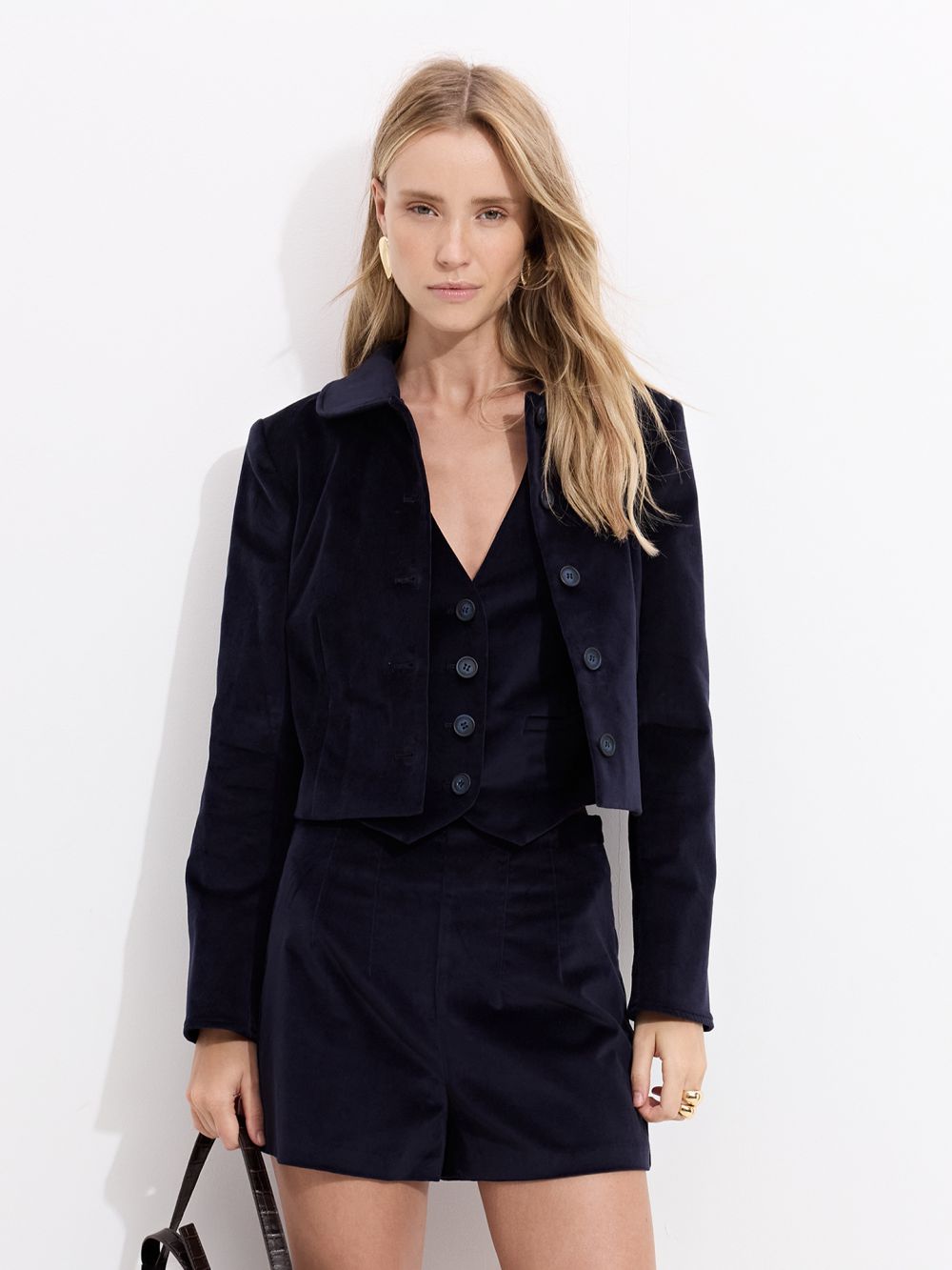 ג׳קט קטיפה בגזרה BOXY