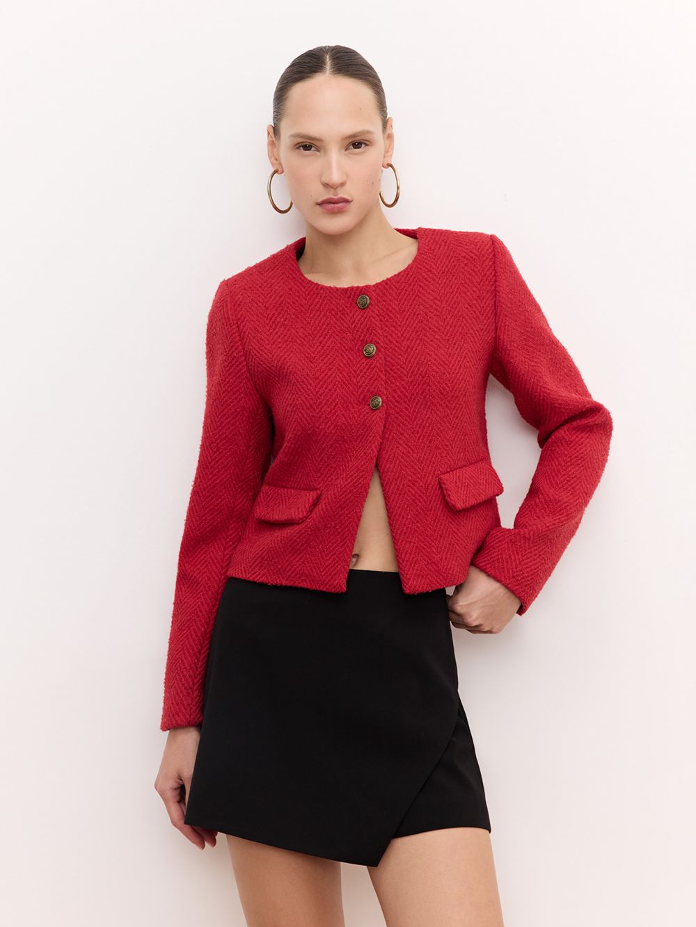 ג׳קט בוקסי במראה טוויד