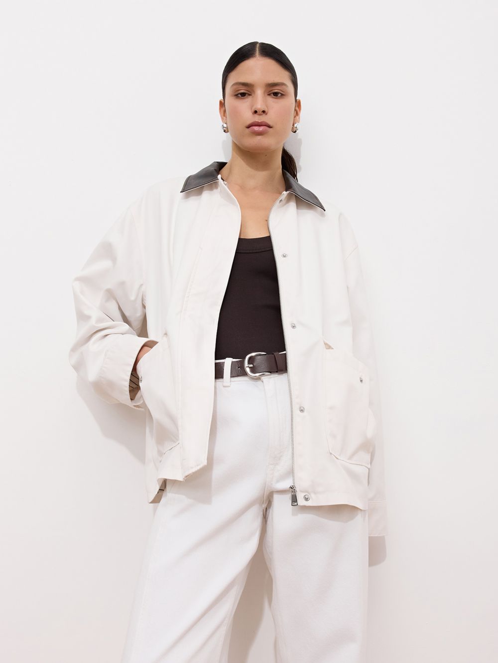 מעיל מרופד עם צווארון קורדרוי