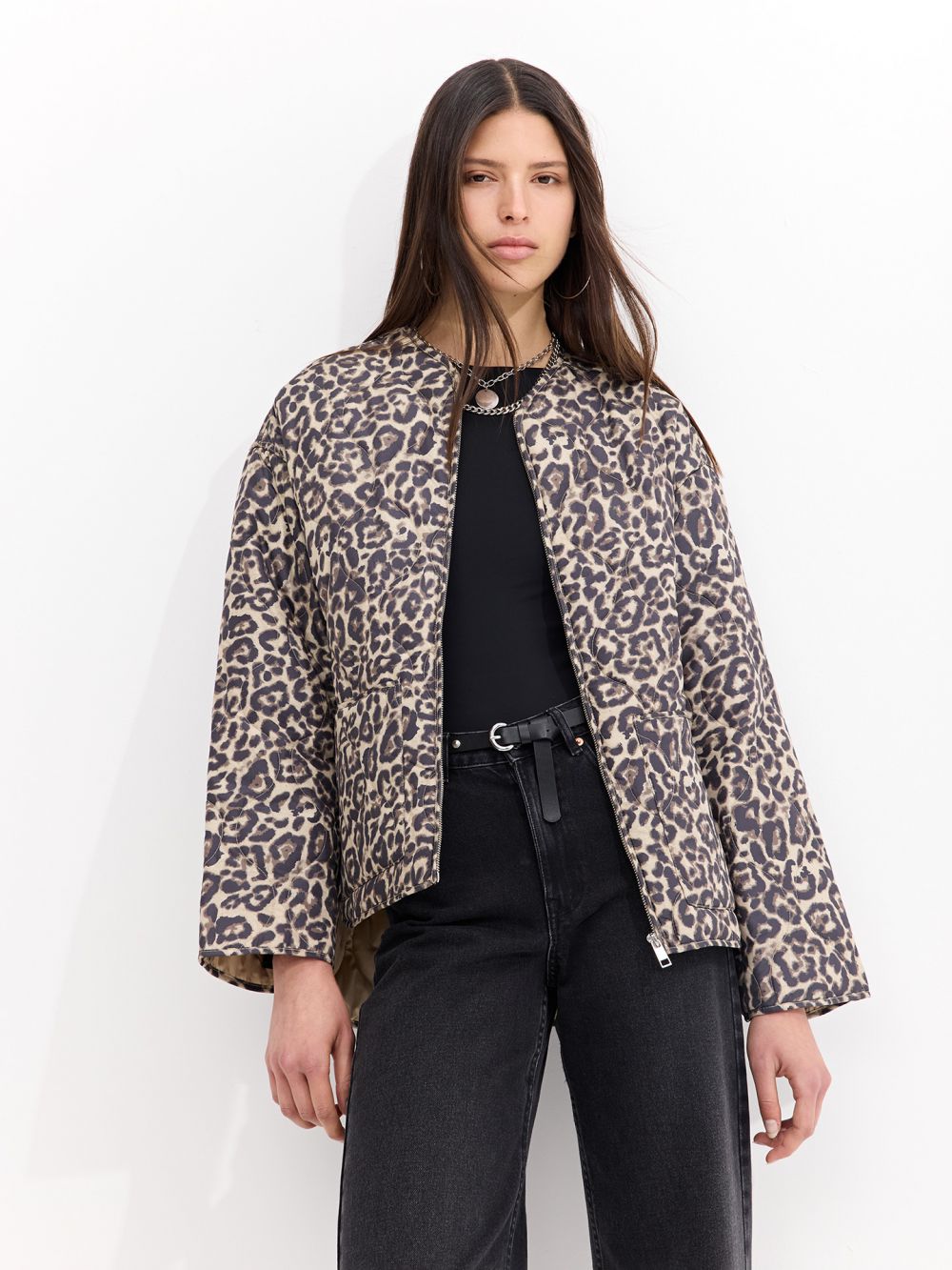 מעיל קווילט עם רוכסן