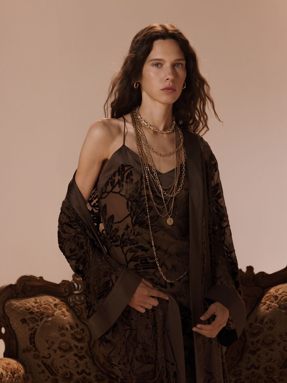 קימונו קטיפה צרובה