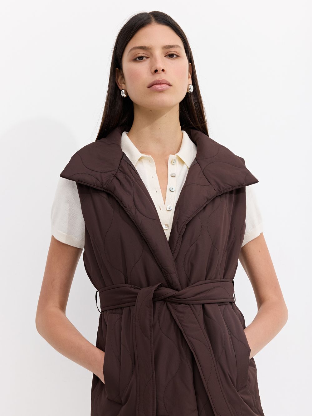 ווסט קווילט עם חגורה