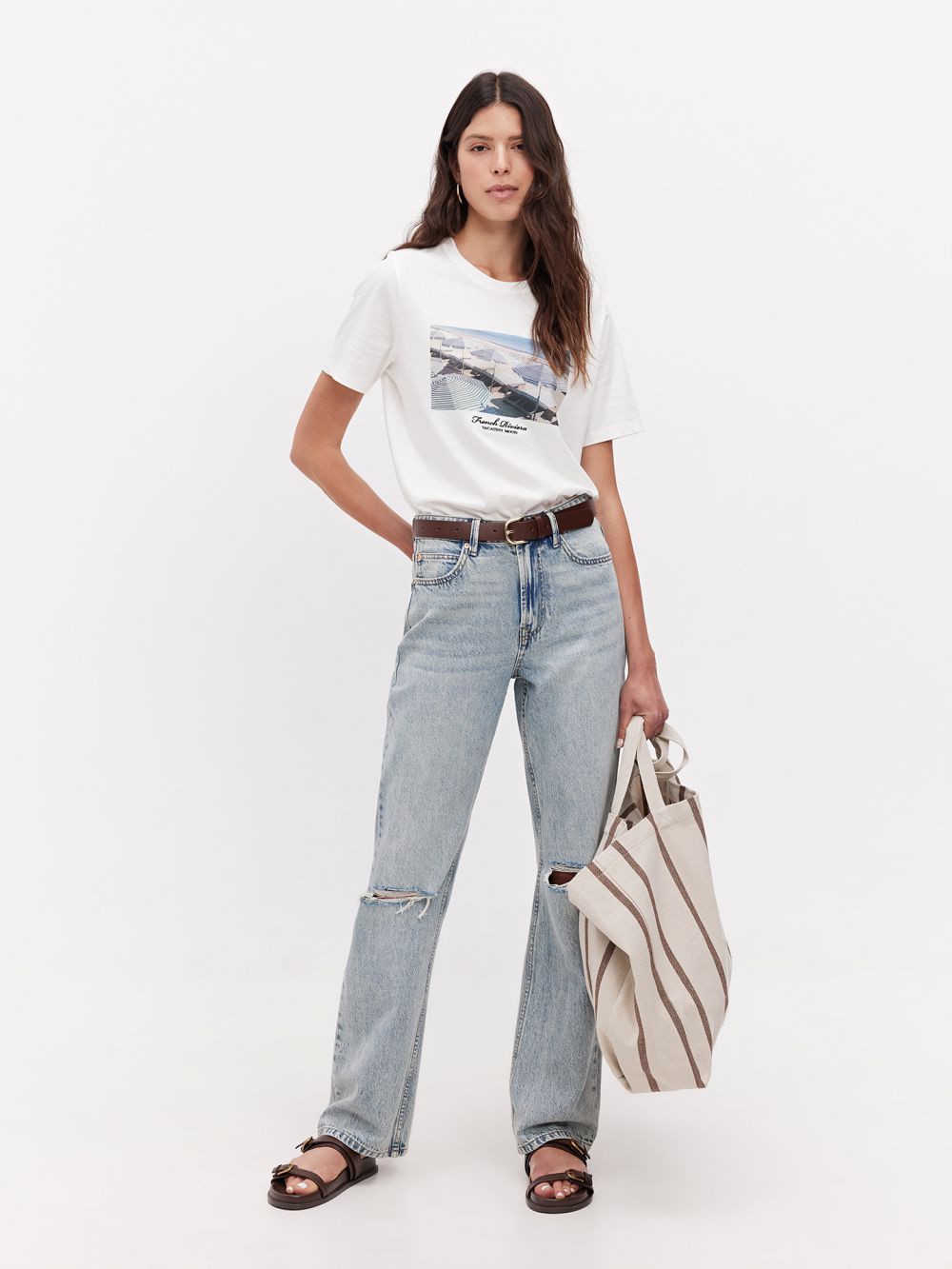 ג’ינס BOOTCUT -HIGH RISE קרעים