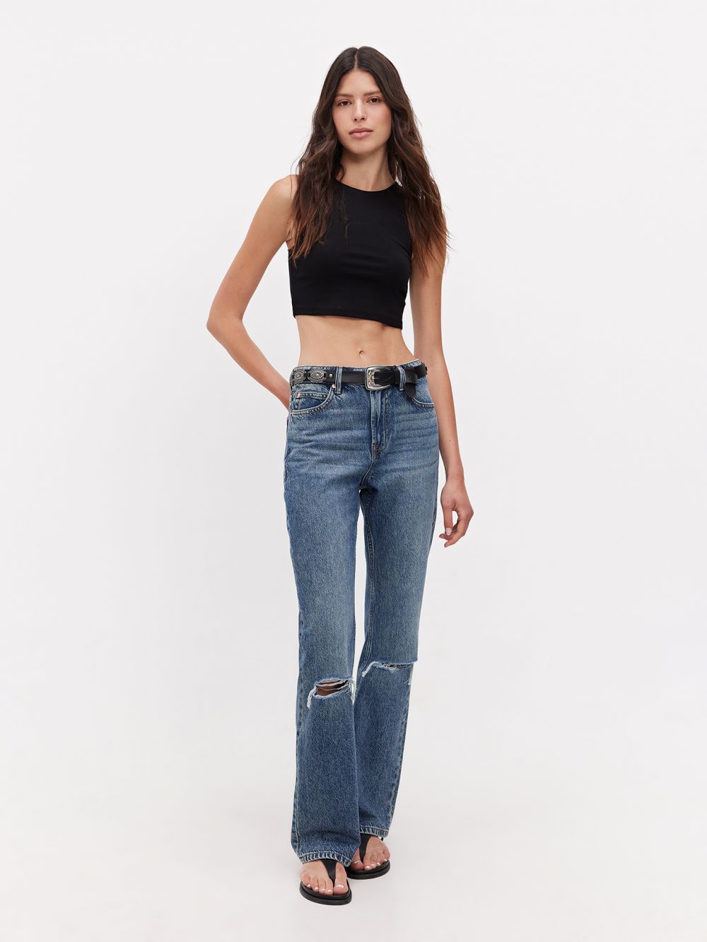 ג’ינס BOOTCUT -HIGH RISE קרעים