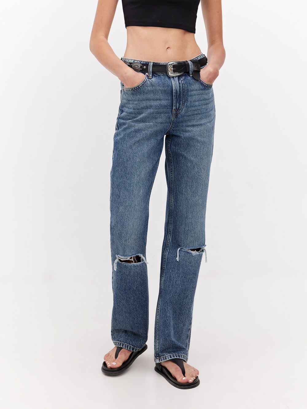 ג’ינס BOOTCUT -HIGH RISE קרעים