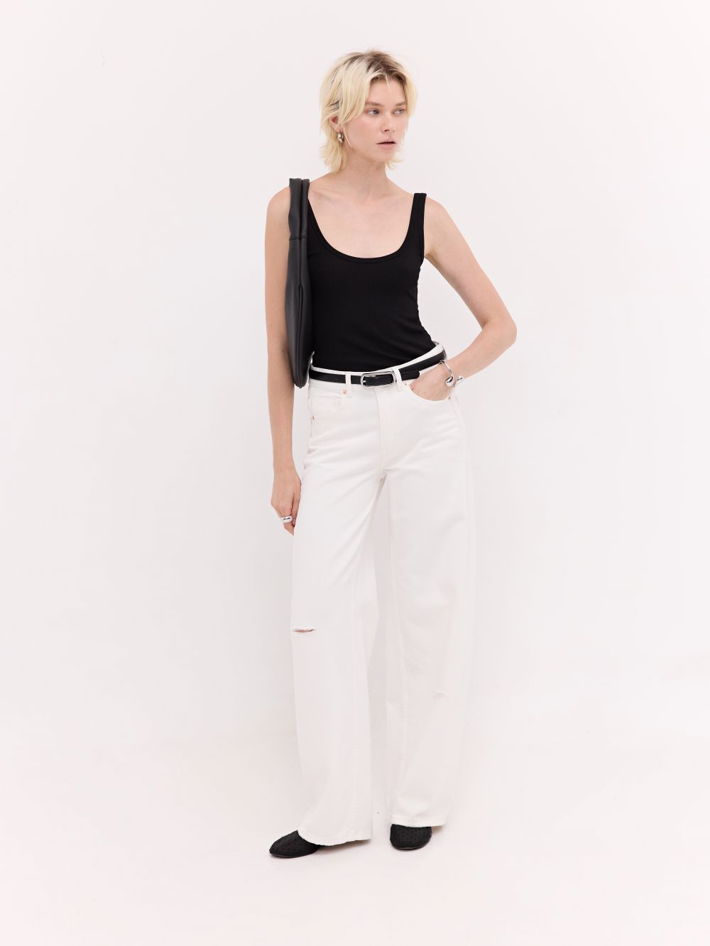 ג׳ינס MID RISE - WIDE LEG