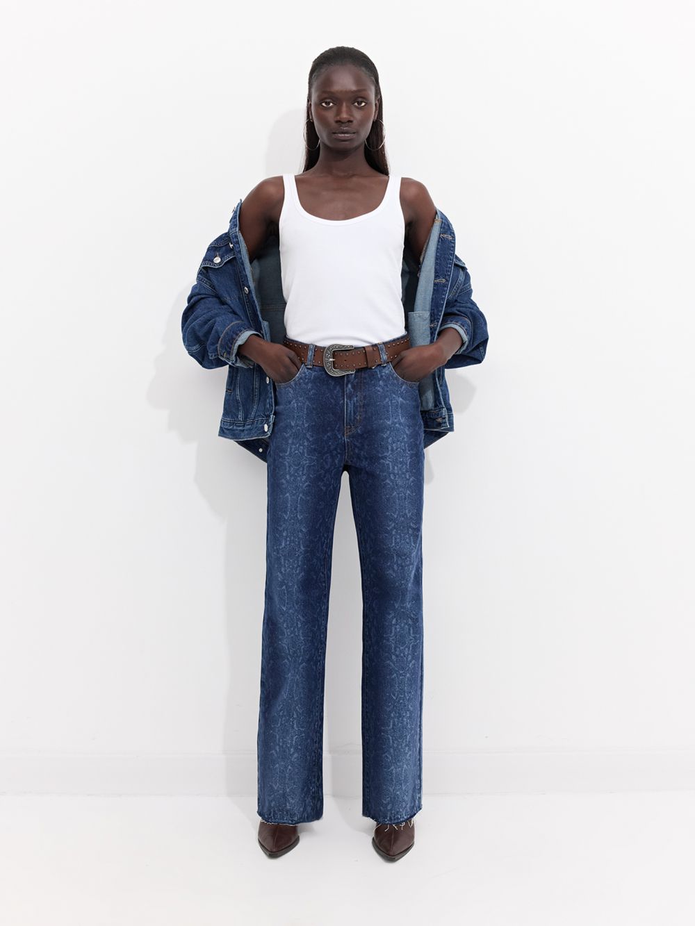 ג’ינס WIDE-LEG בפרינט