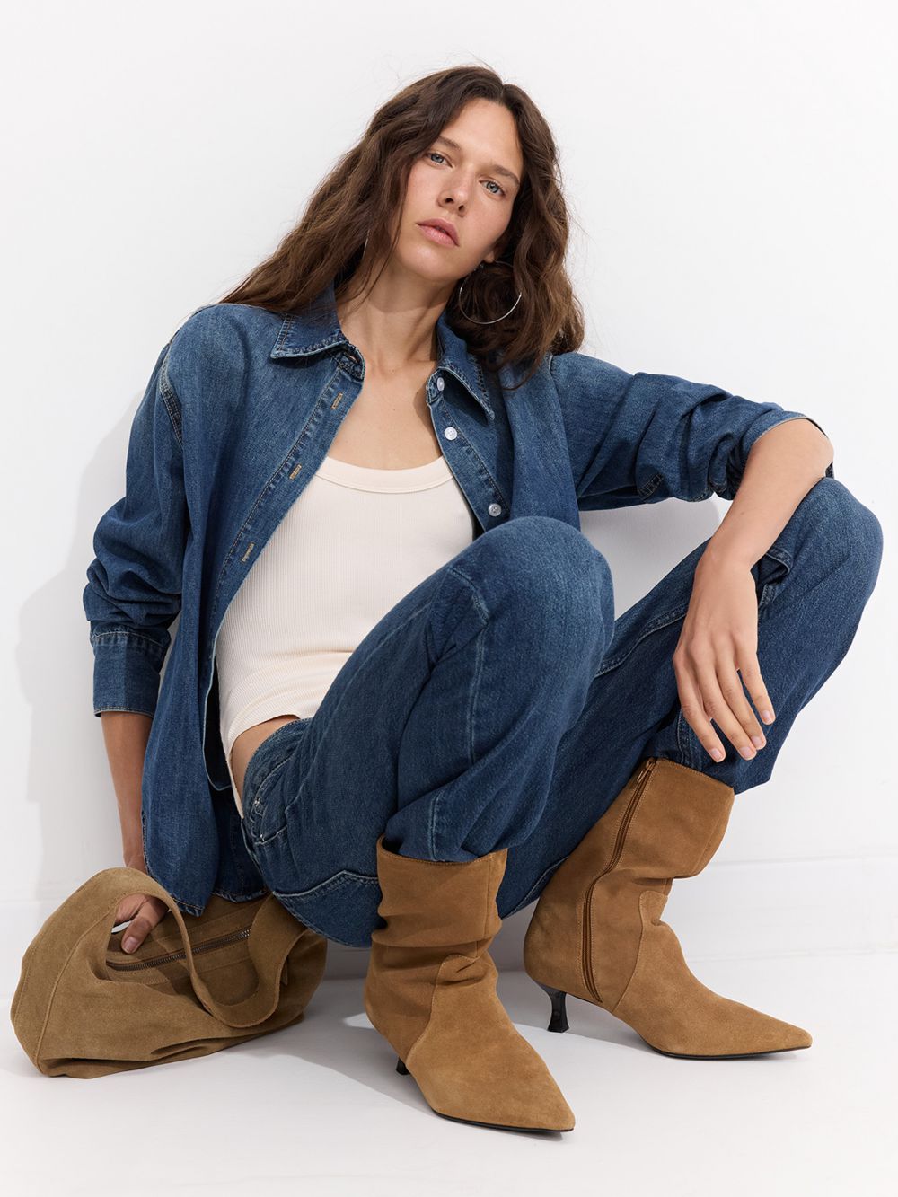 ג׳ינס בגזרה עם ישרה