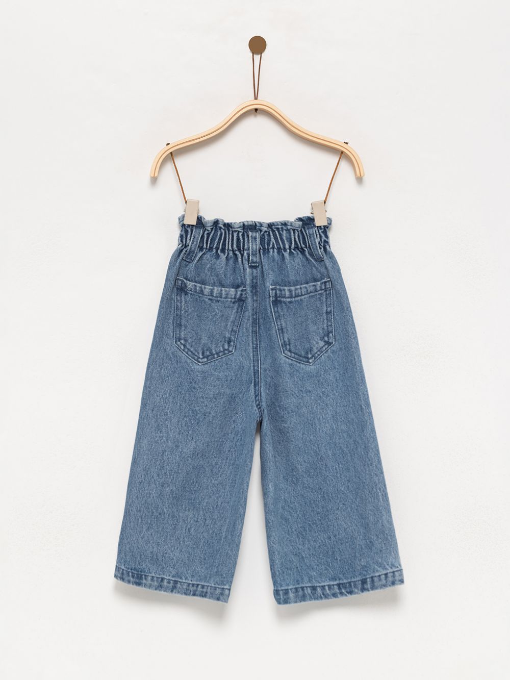 ג׳ינס WIDE-LEG עם מותן מכווצת