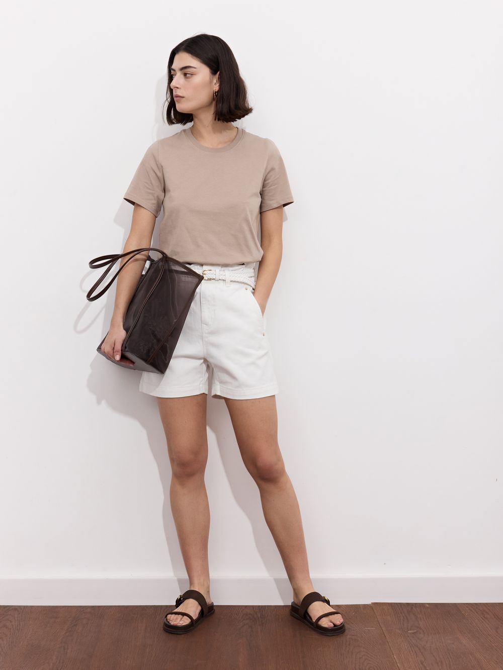 ג׳ינס BAGGY קצר עם חגורה