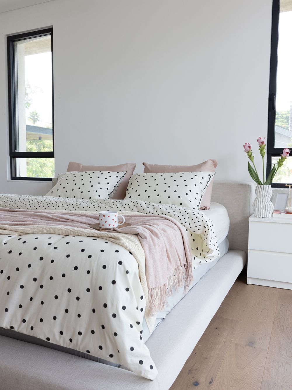 סט מצעים כותנה שיר נקודות 144 צפיפות