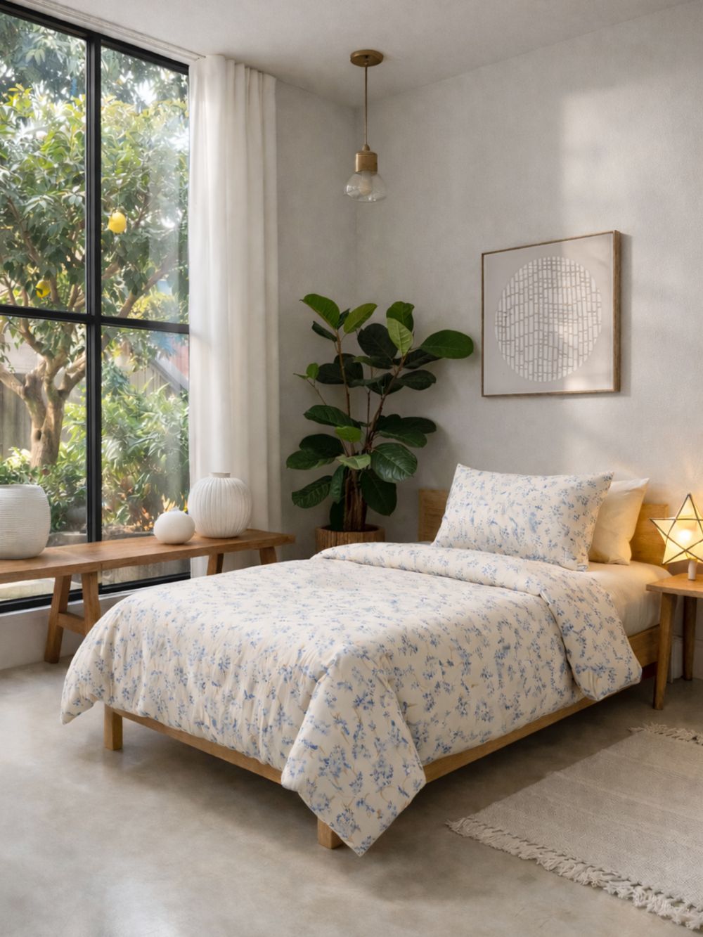 סט מצעים גרסי פרחים – זוגי 160x200 ס”מ