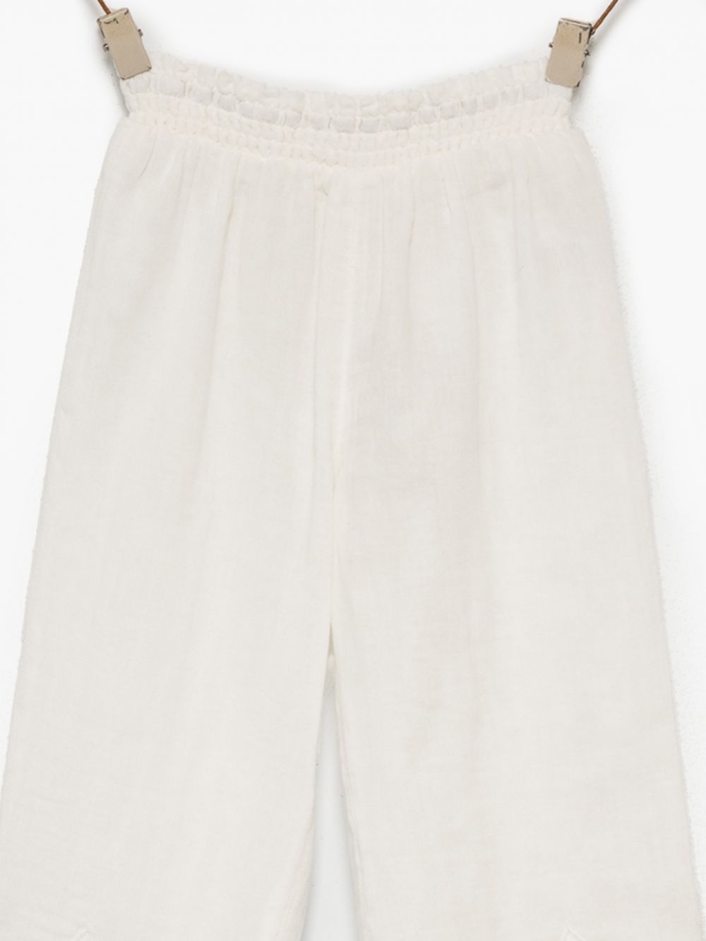 מכנסי אריג רקומים