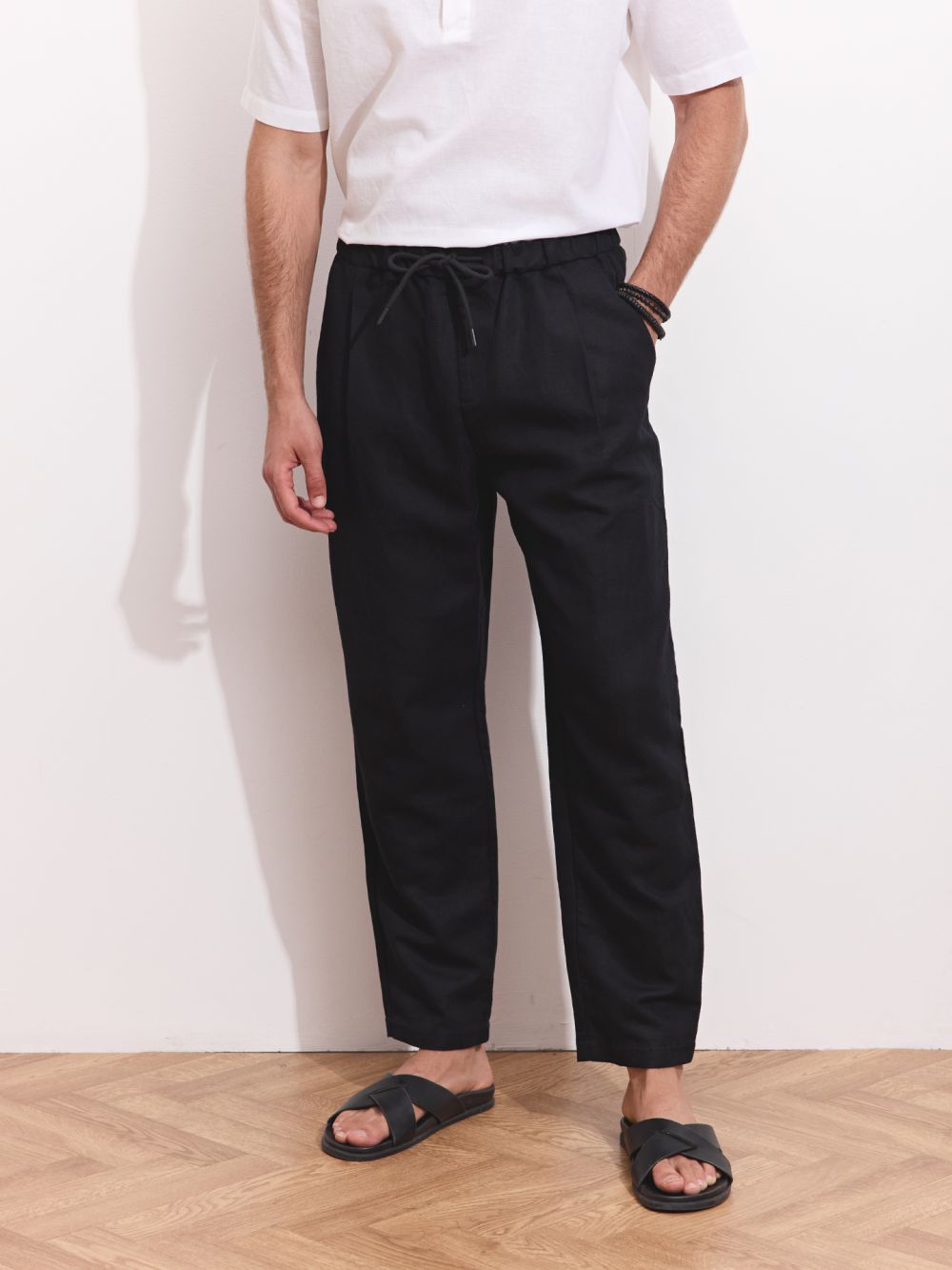 מכנסיים אורכים עם גומי