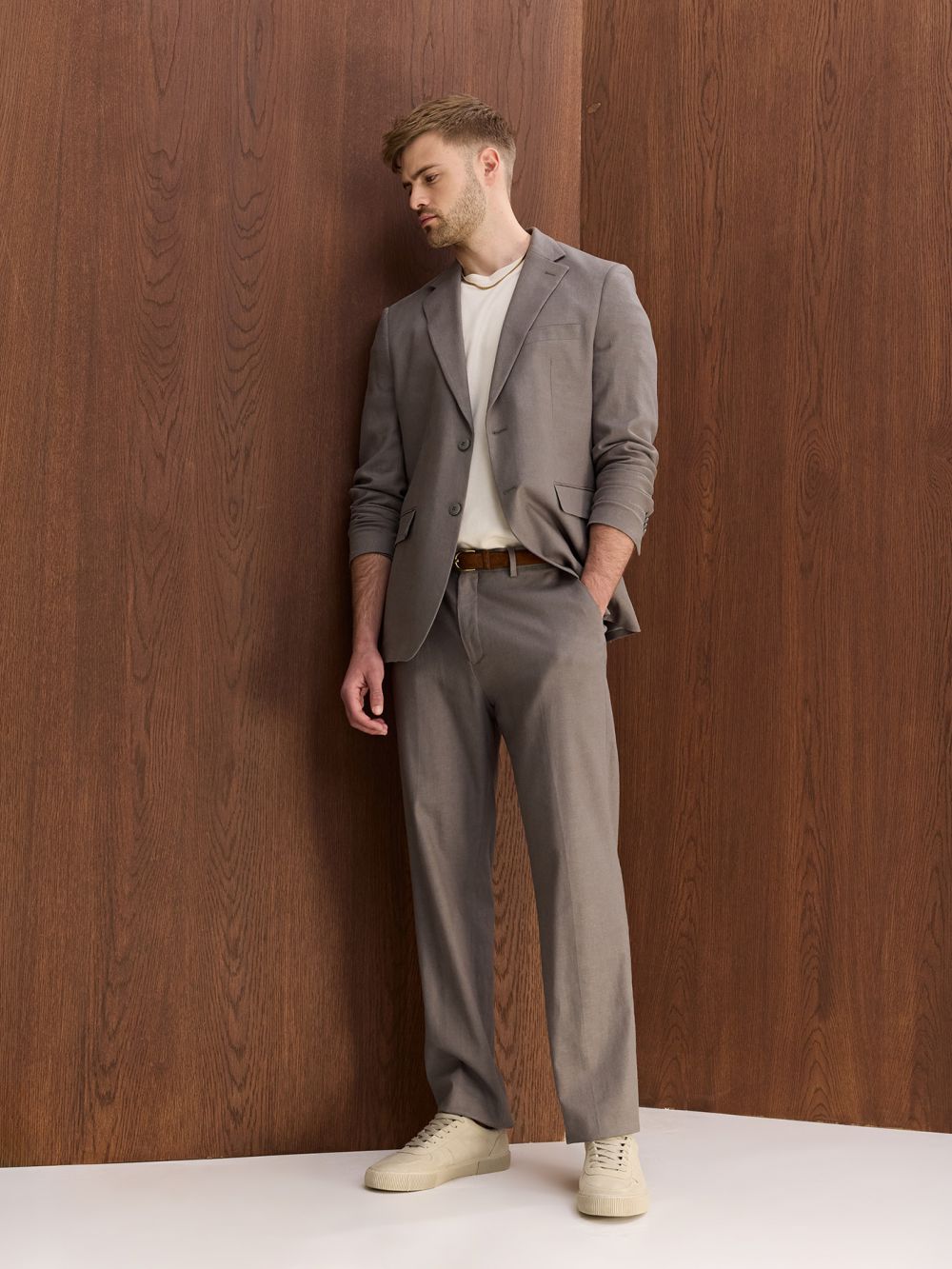 מכנסי חליפה פשתן מעורב