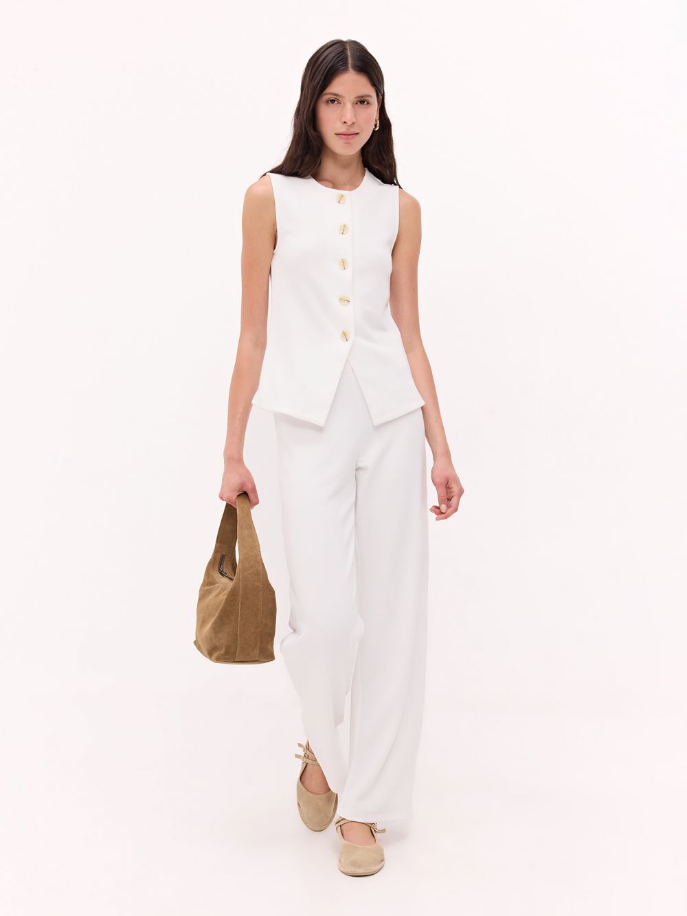 מכנסיים סרוגים בגזרה רחבה