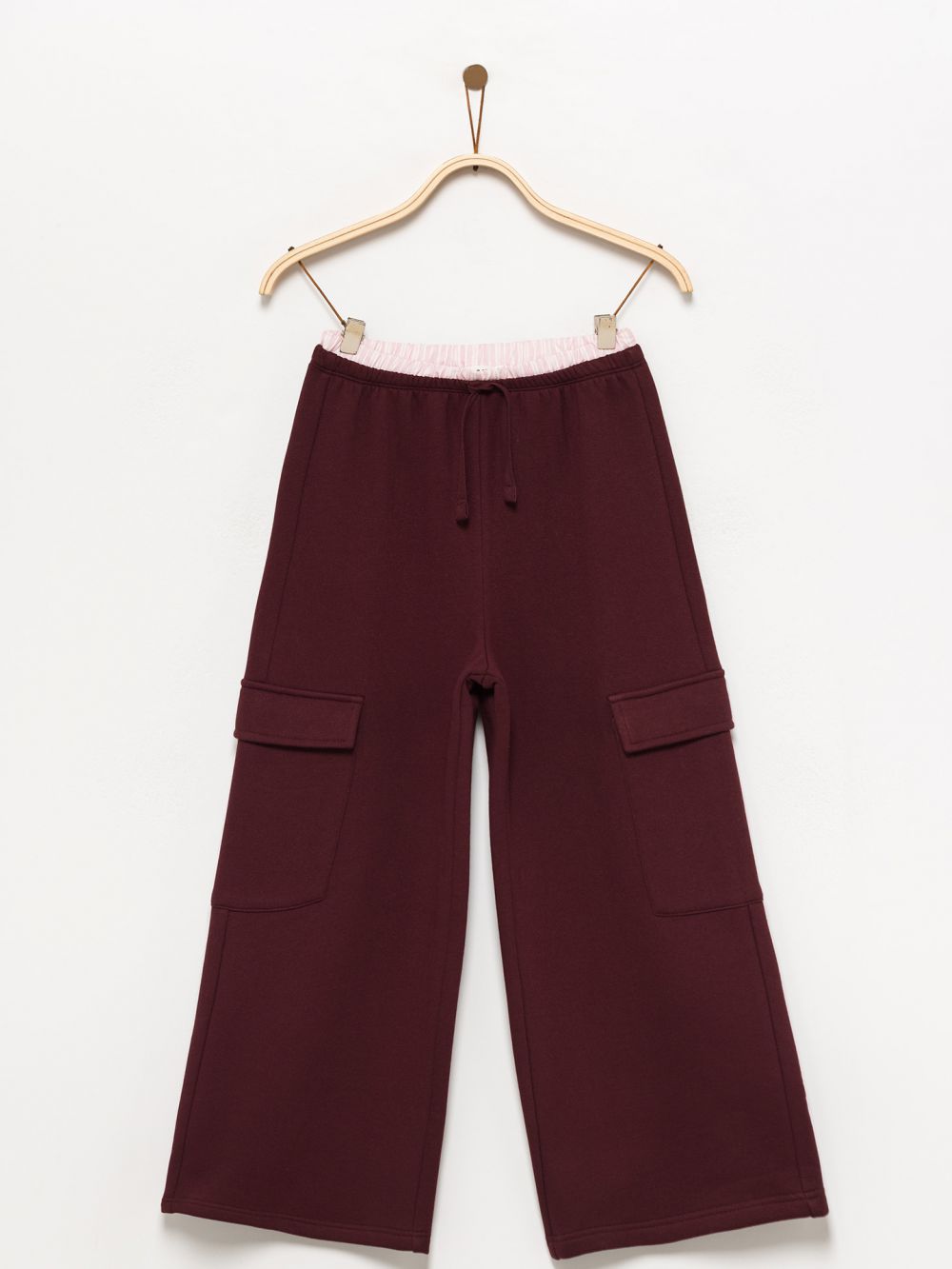 מכנסי פוטר עם חגורת פופלין