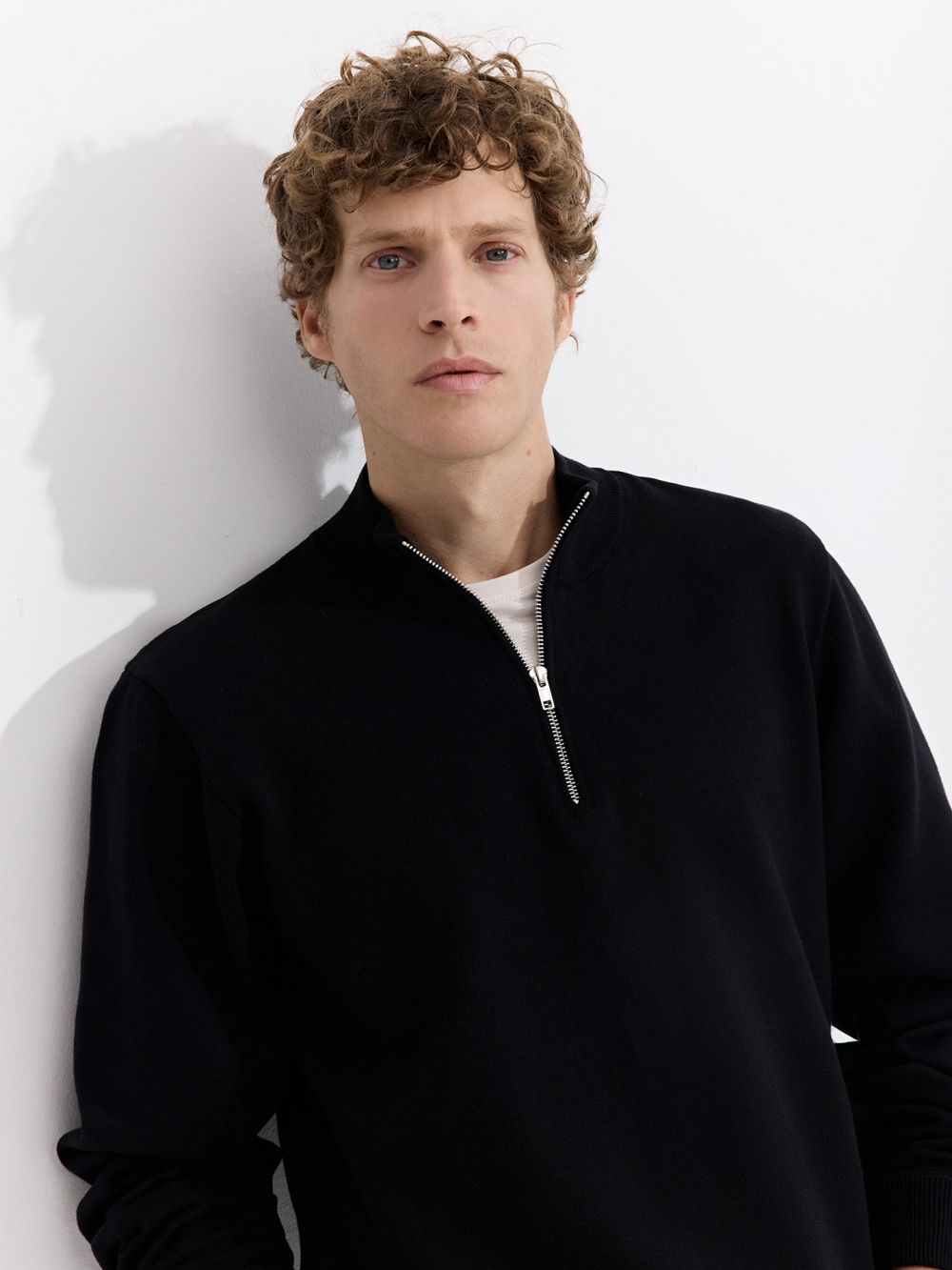 חולצת סריג חצי רוכסן