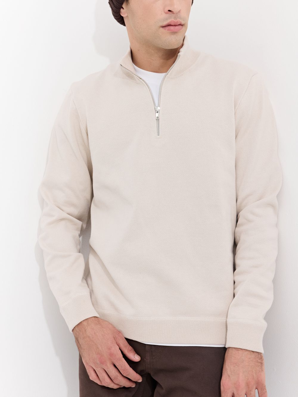 חולצת סריג חצי רוכסן