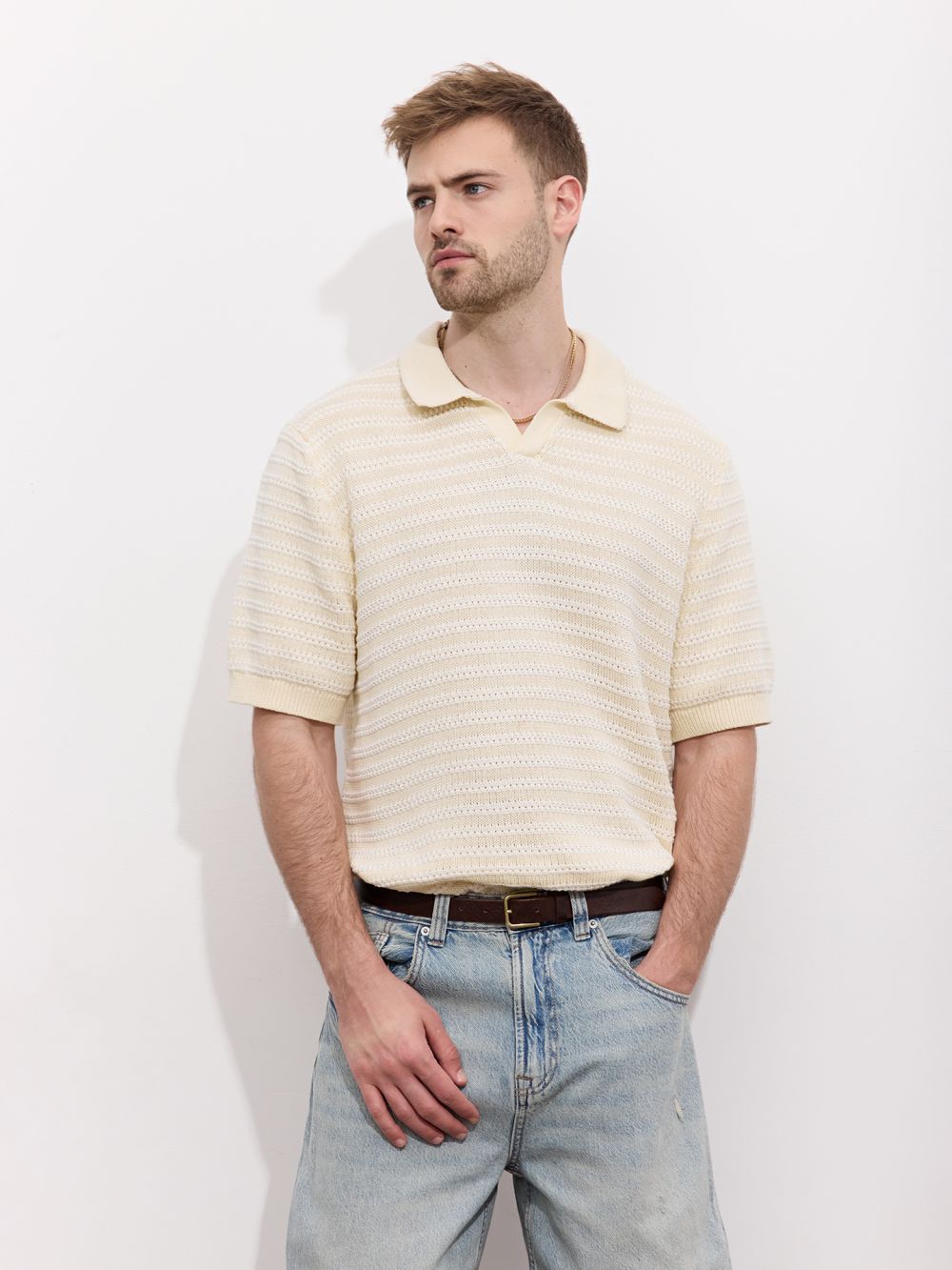 פולו פסים סרוג