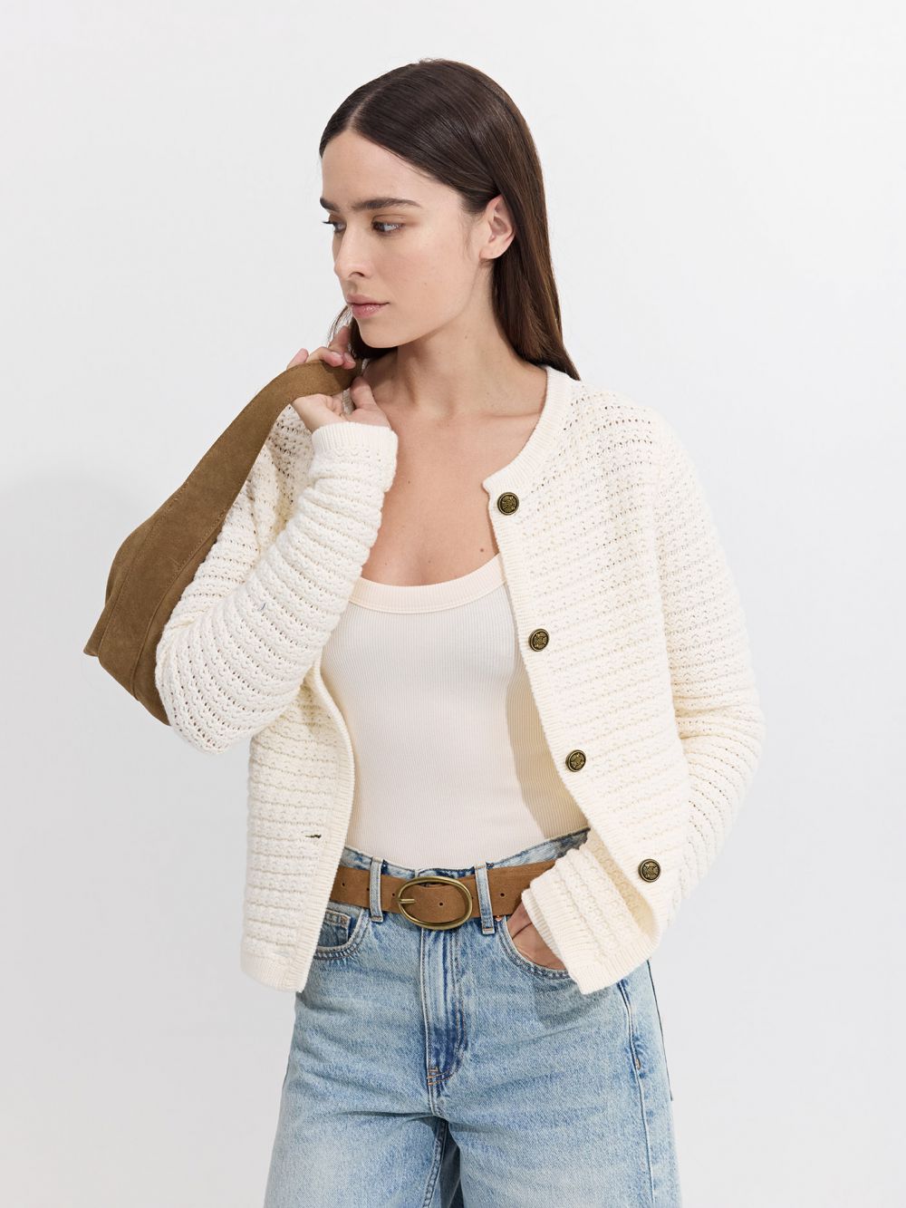 קרדיגן סריג צ׳אנקי