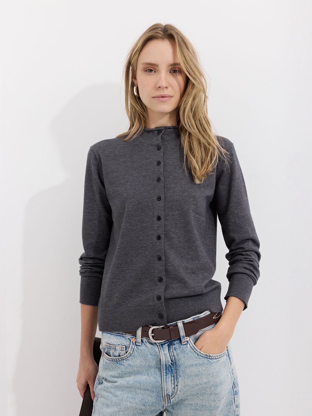 חולצת סריג מכופתרת