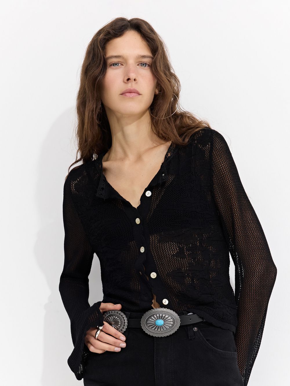 קרדיגן קרושה שחור