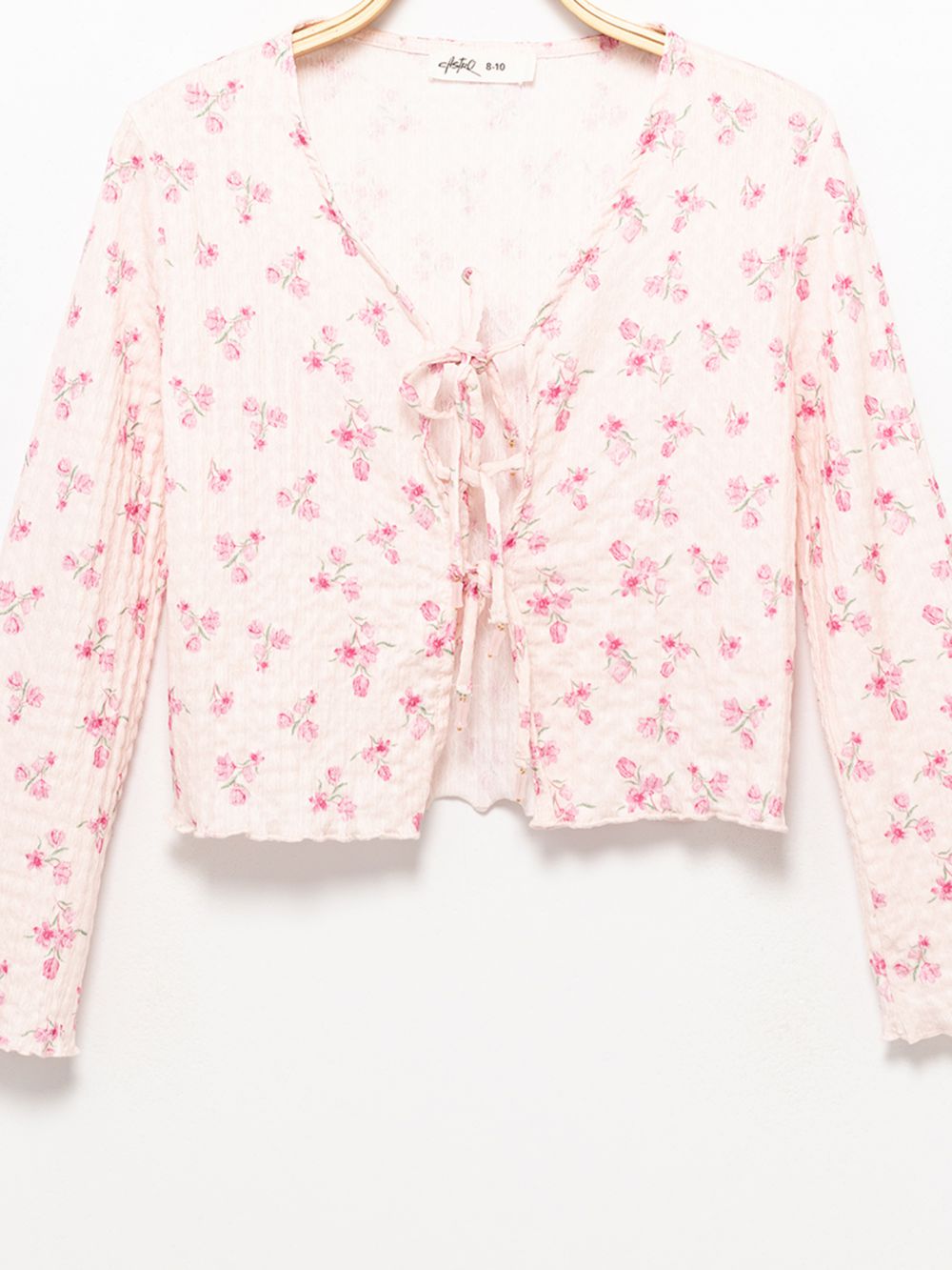 קרדיגן פרחוני עם קשירה