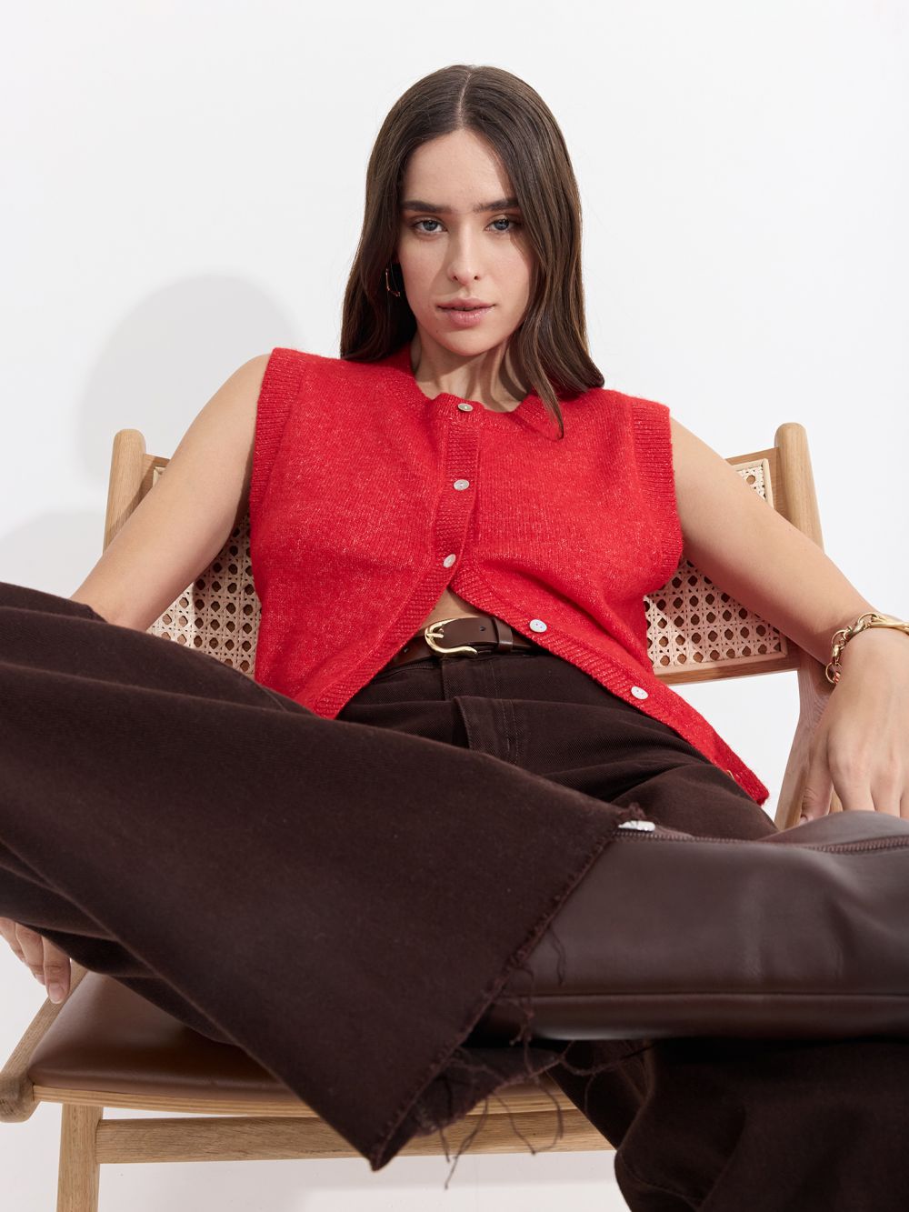 וסט בוקסי סרוג