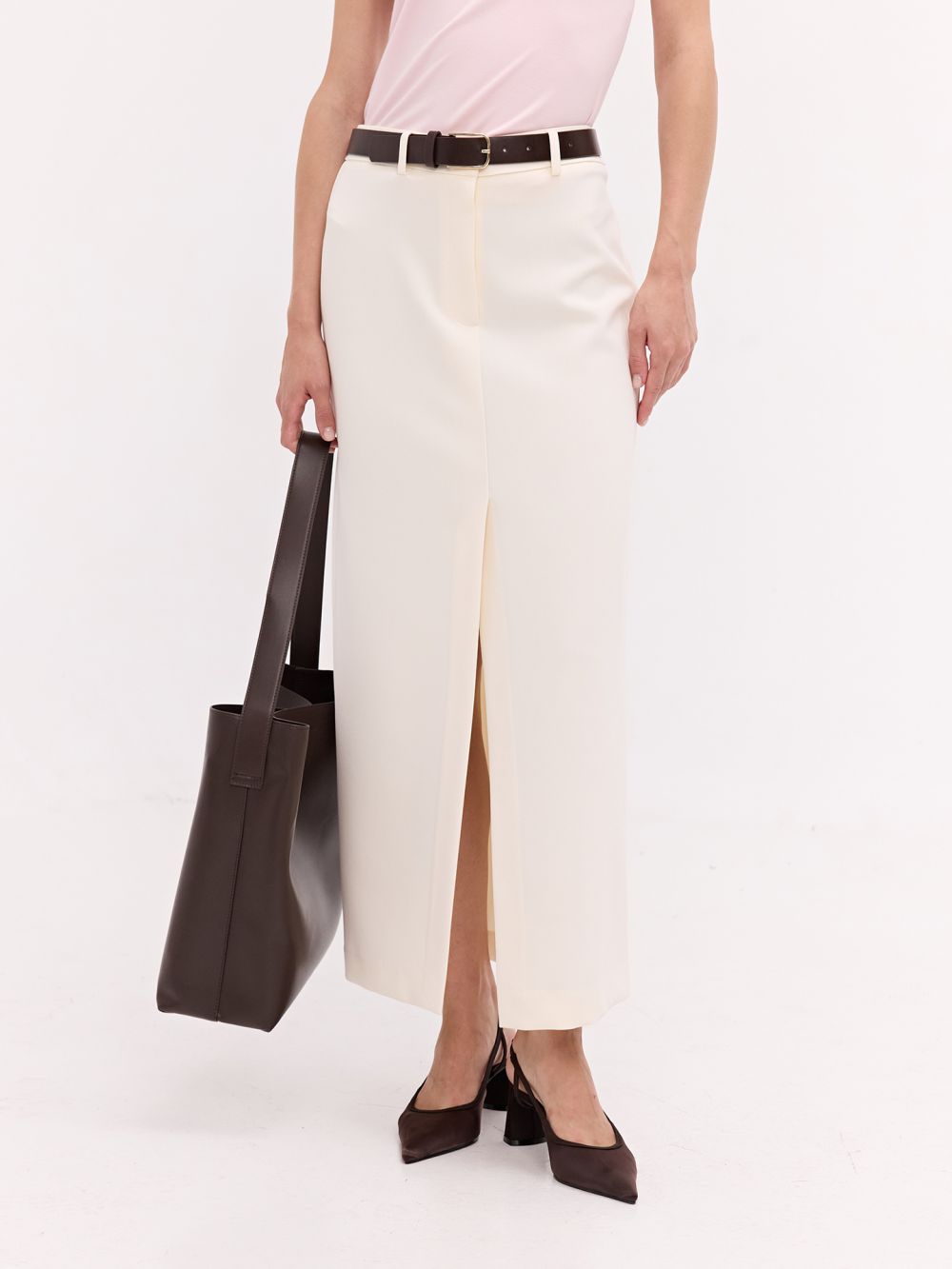 חצאית STRAGIHT עם חגורה