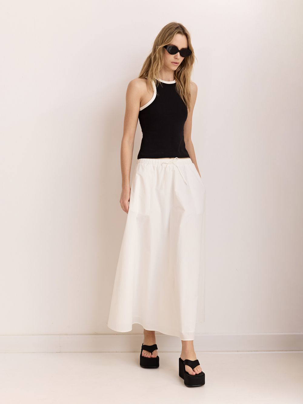 חצאית פופלין מקסי