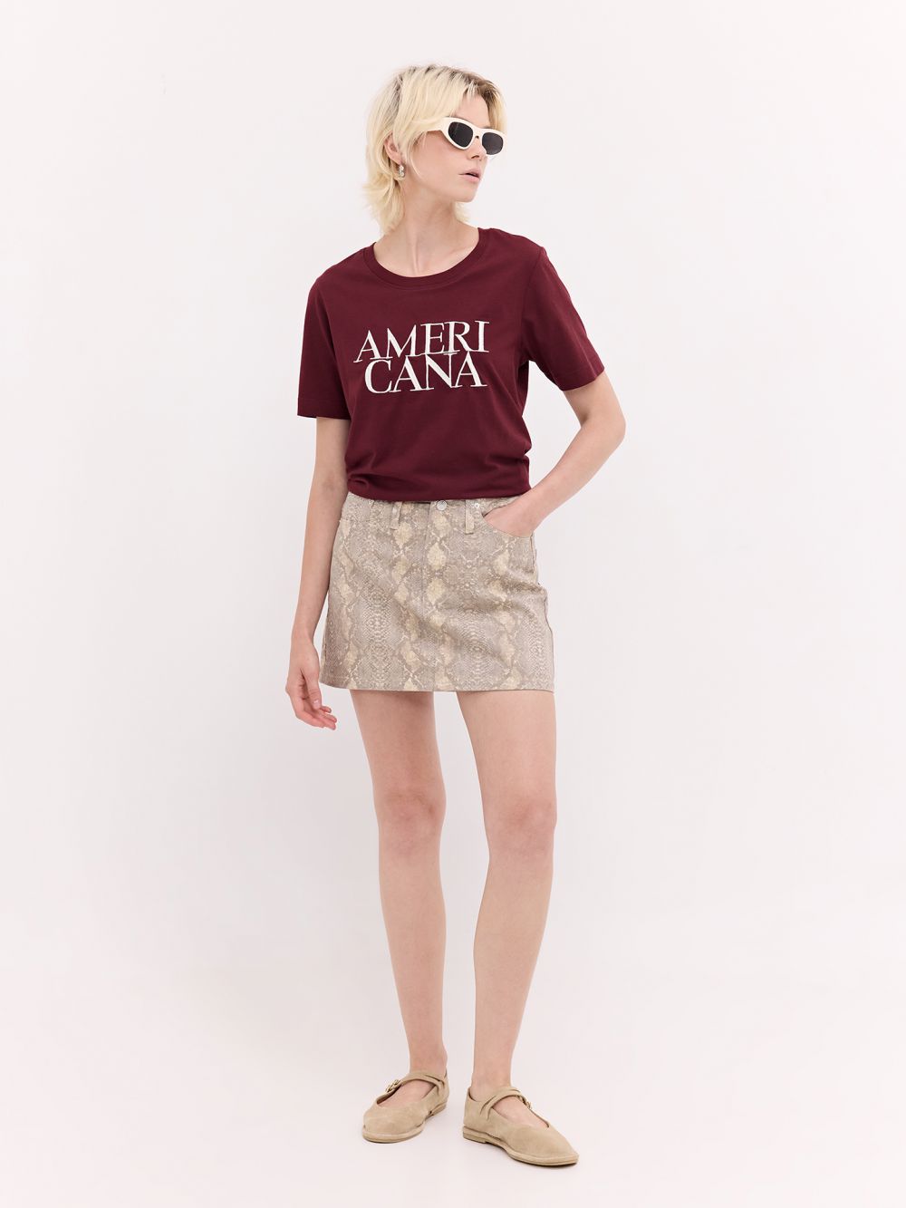 חצאית ג’ינס MINI בהדפס חיה