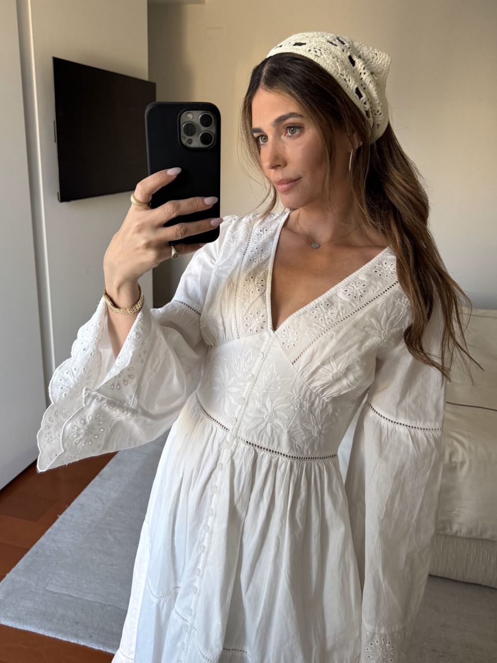 שמלת גלבייה באורך מידי עם רקמות