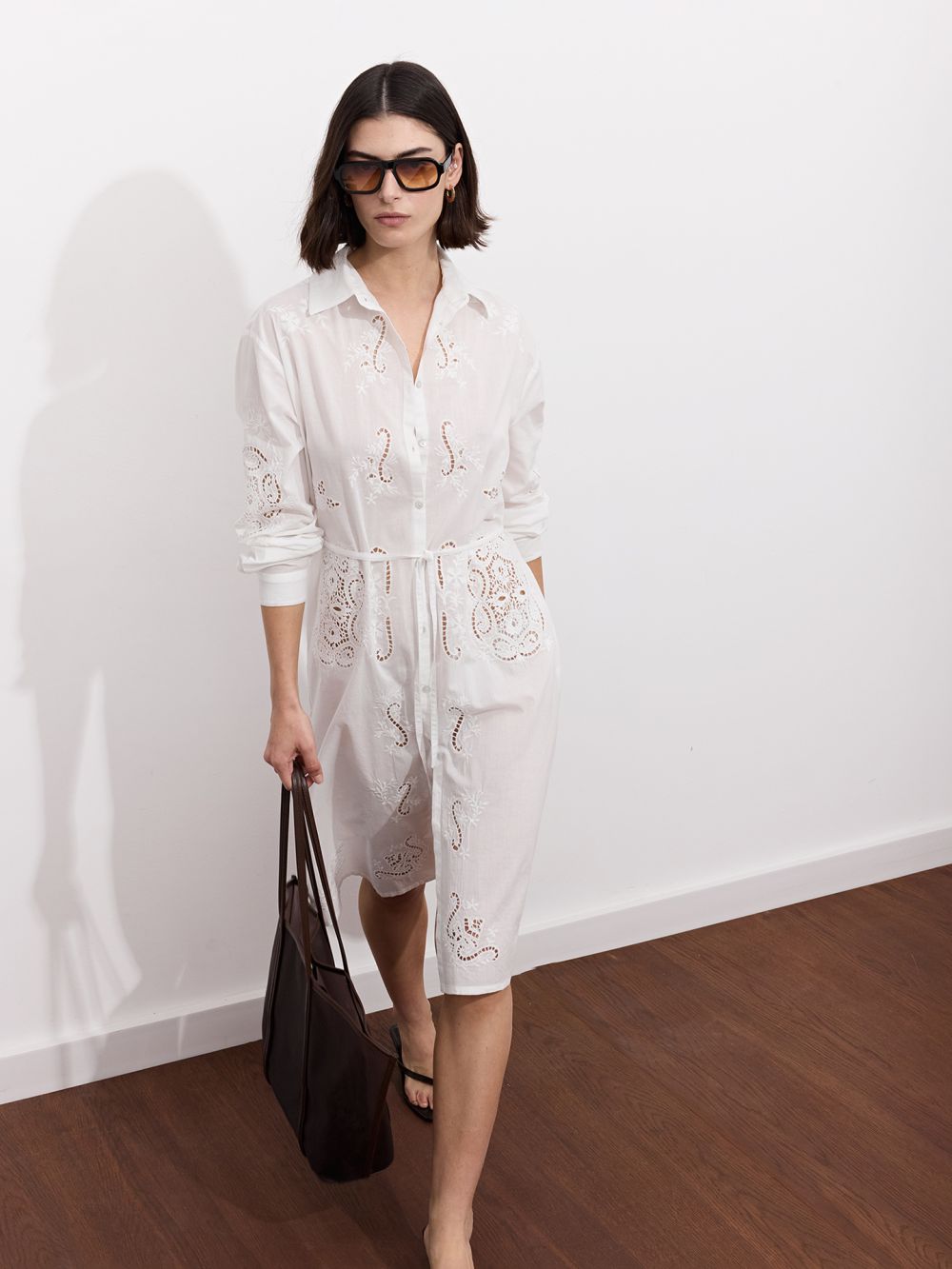 שמלת חולצה רקומה