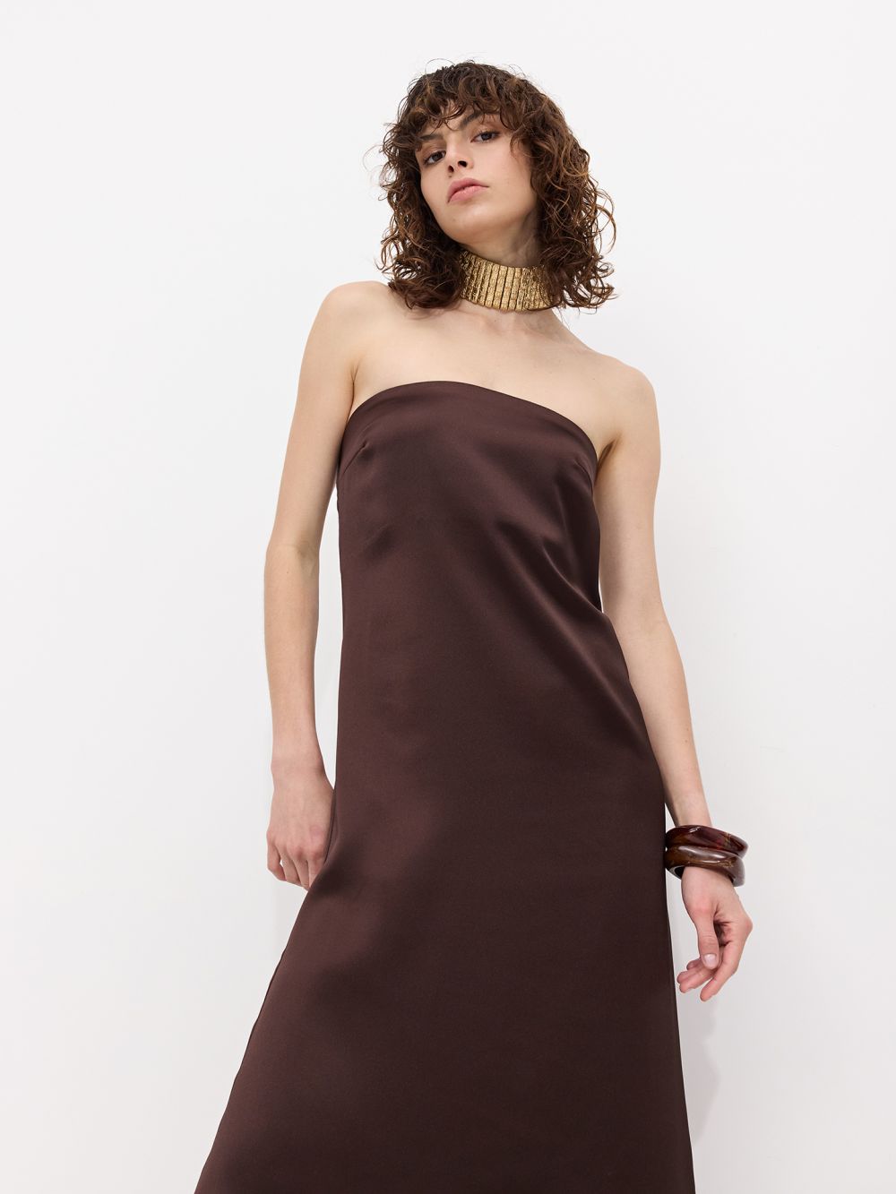 שמלת סטרפלס מקסי