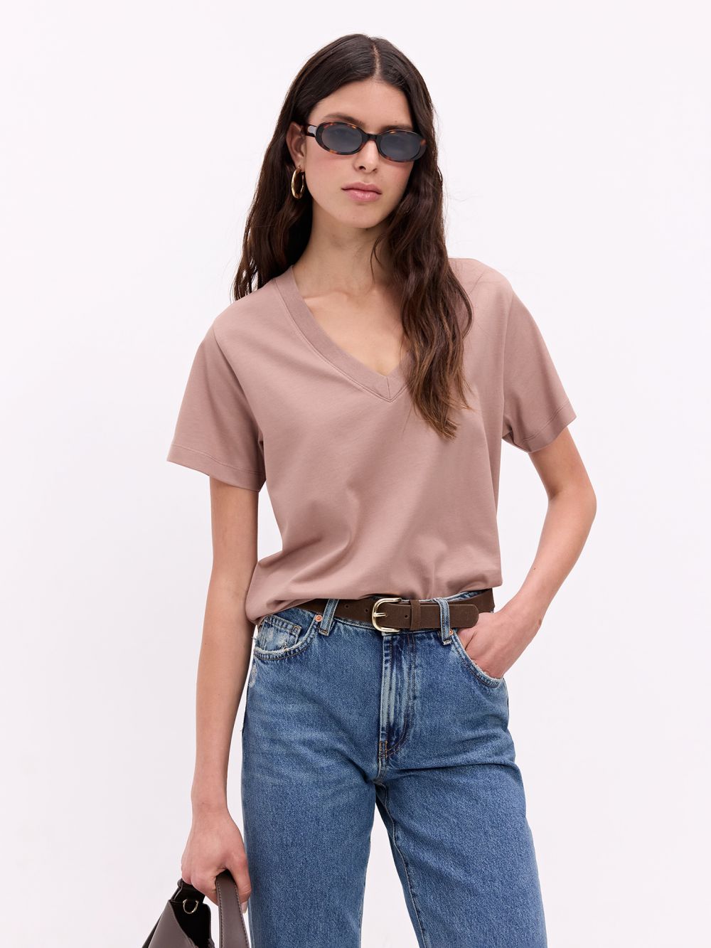 טי שירט פימה בוקסית מחשוף וי