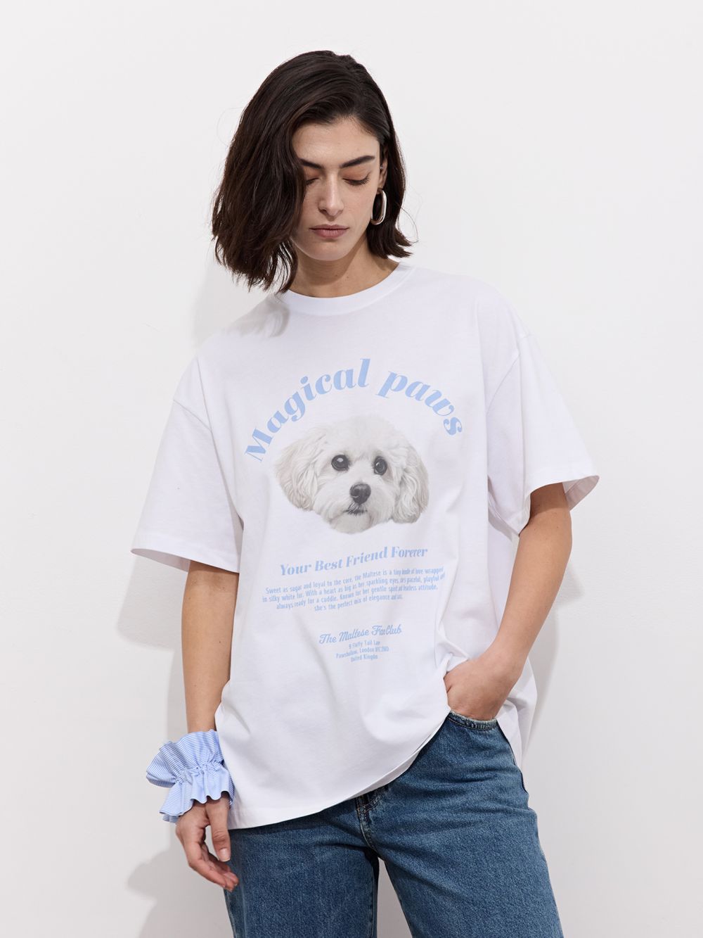 טי שירט הדפס כלב