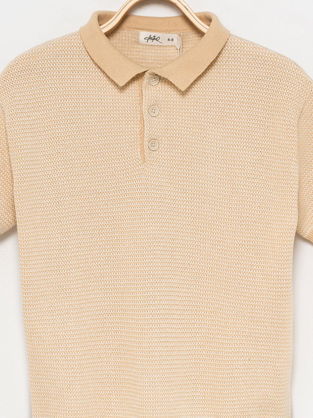 חולצת פולו פסים סרוגה