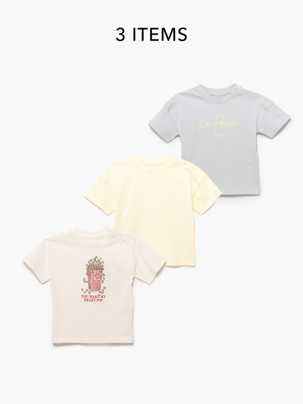 מארז חולצות קצרות עם פרינט 6M-4Y