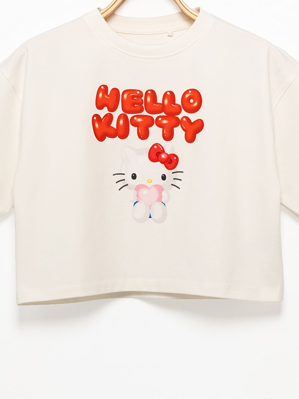 חולצת קרופ מודפסת Hello kitty