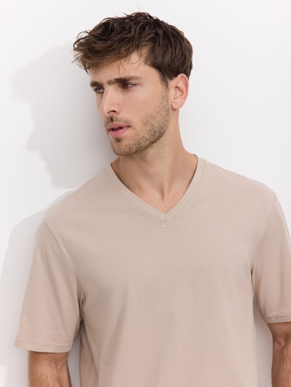 טי שירט בייסיק בצווארון v