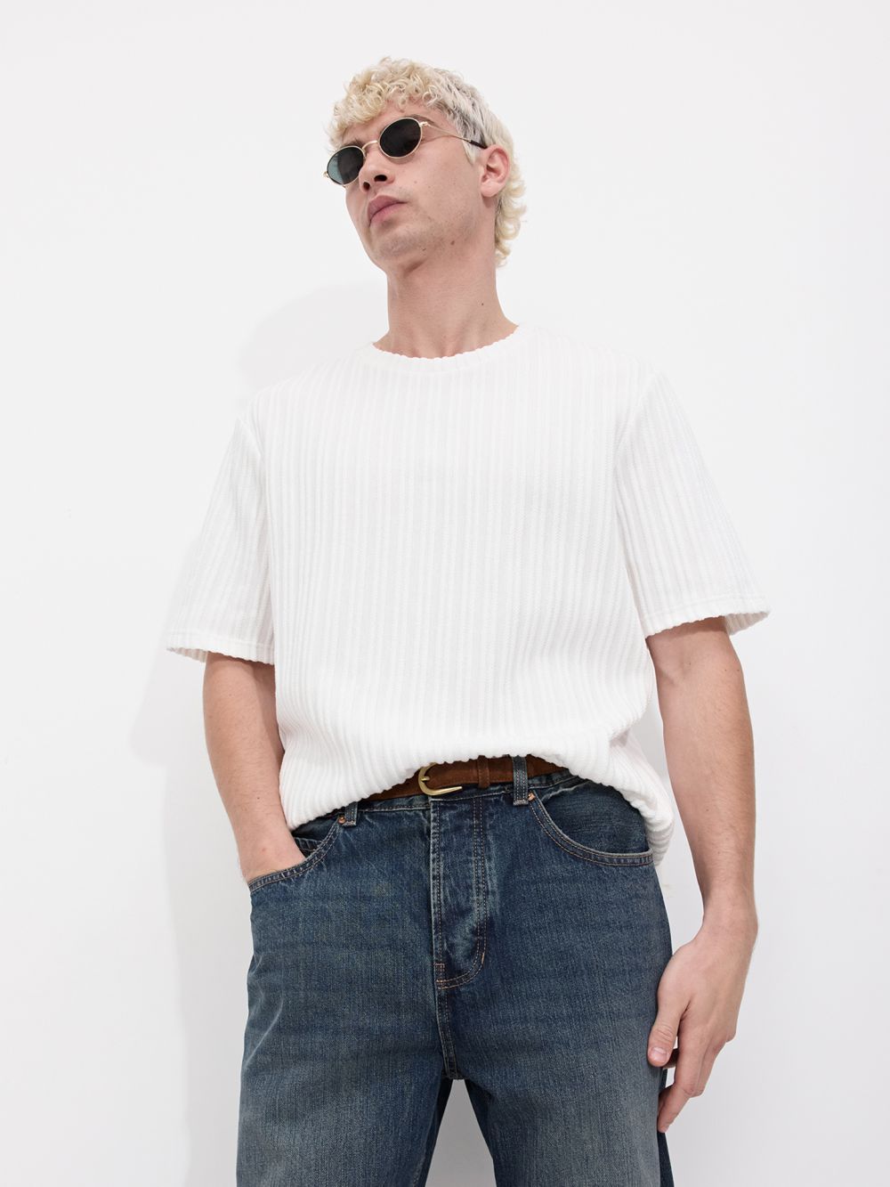 טי שירט בגזרת פסים Relaxed fit