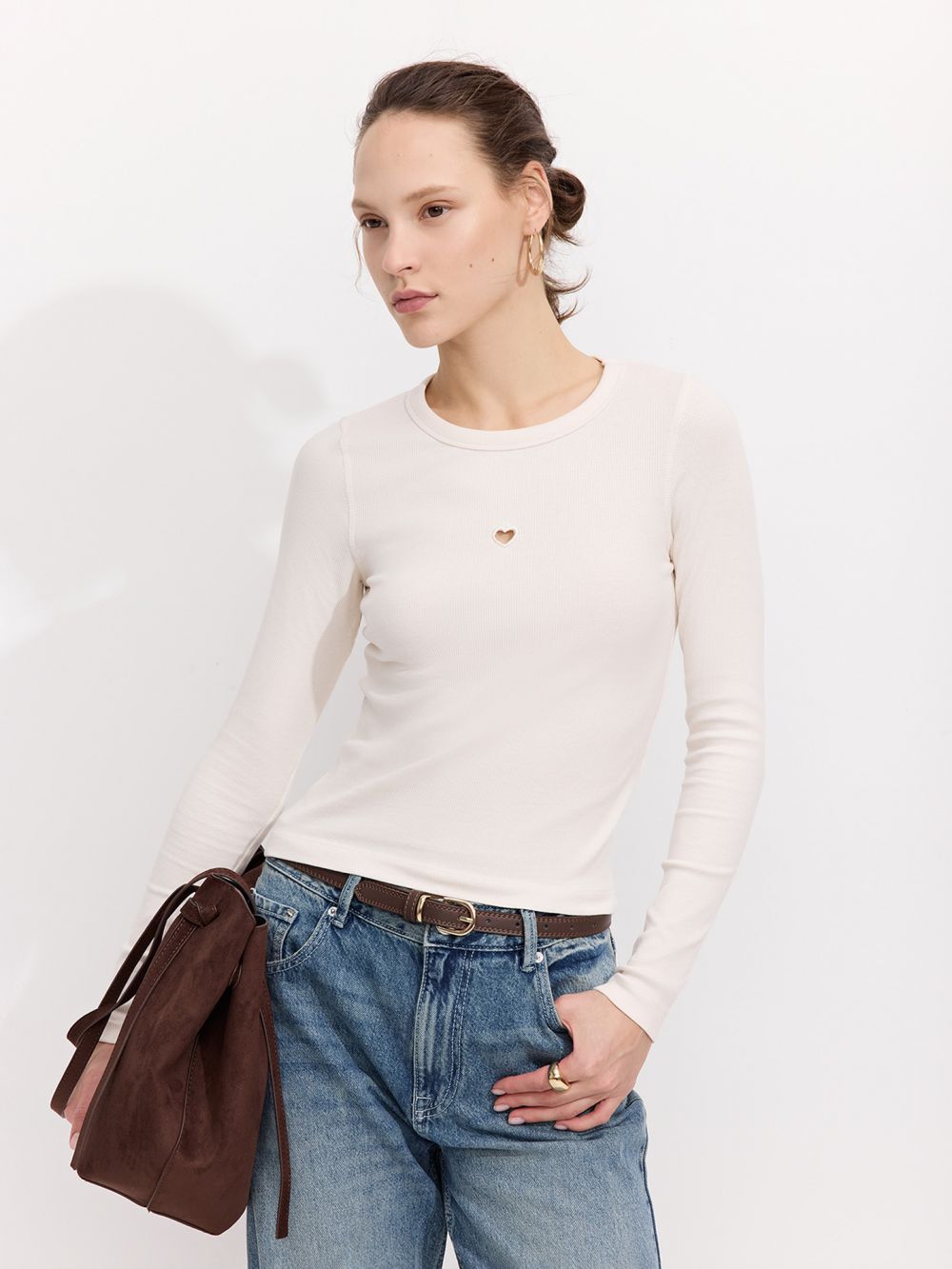 טי-שירט ארוכה עם רקמה