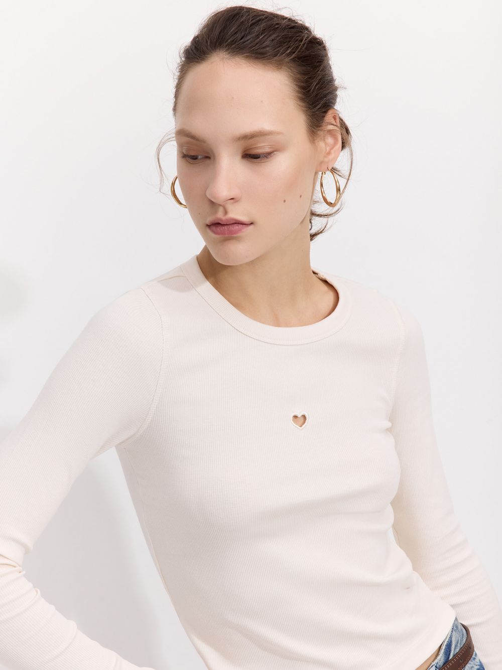 טי-שירט ארוכה עם רקמה