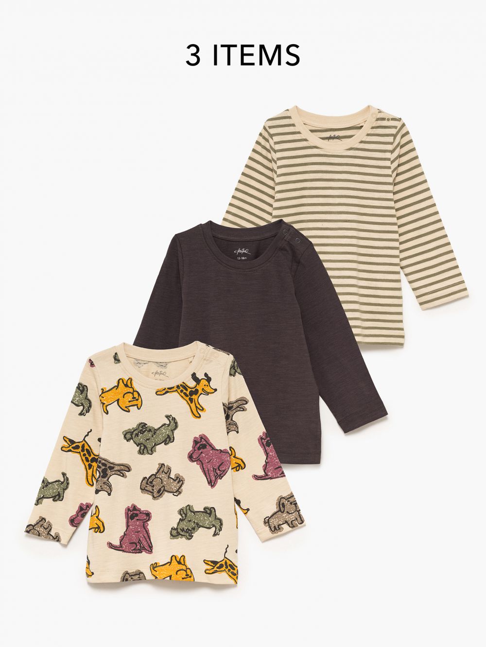 מארז שלישיית חולצות ארוכות 6M-4Y