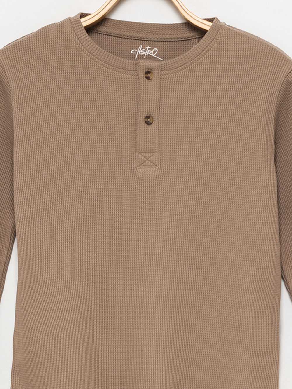 טי-שירט וופל ארוכה