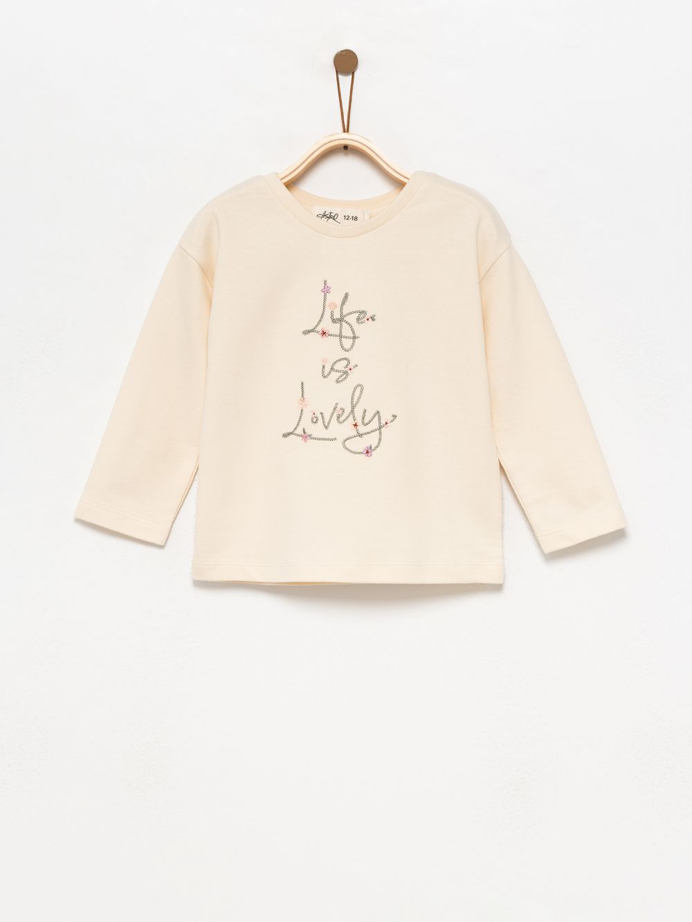 טי שירט שרוול ארוך עם רקמה