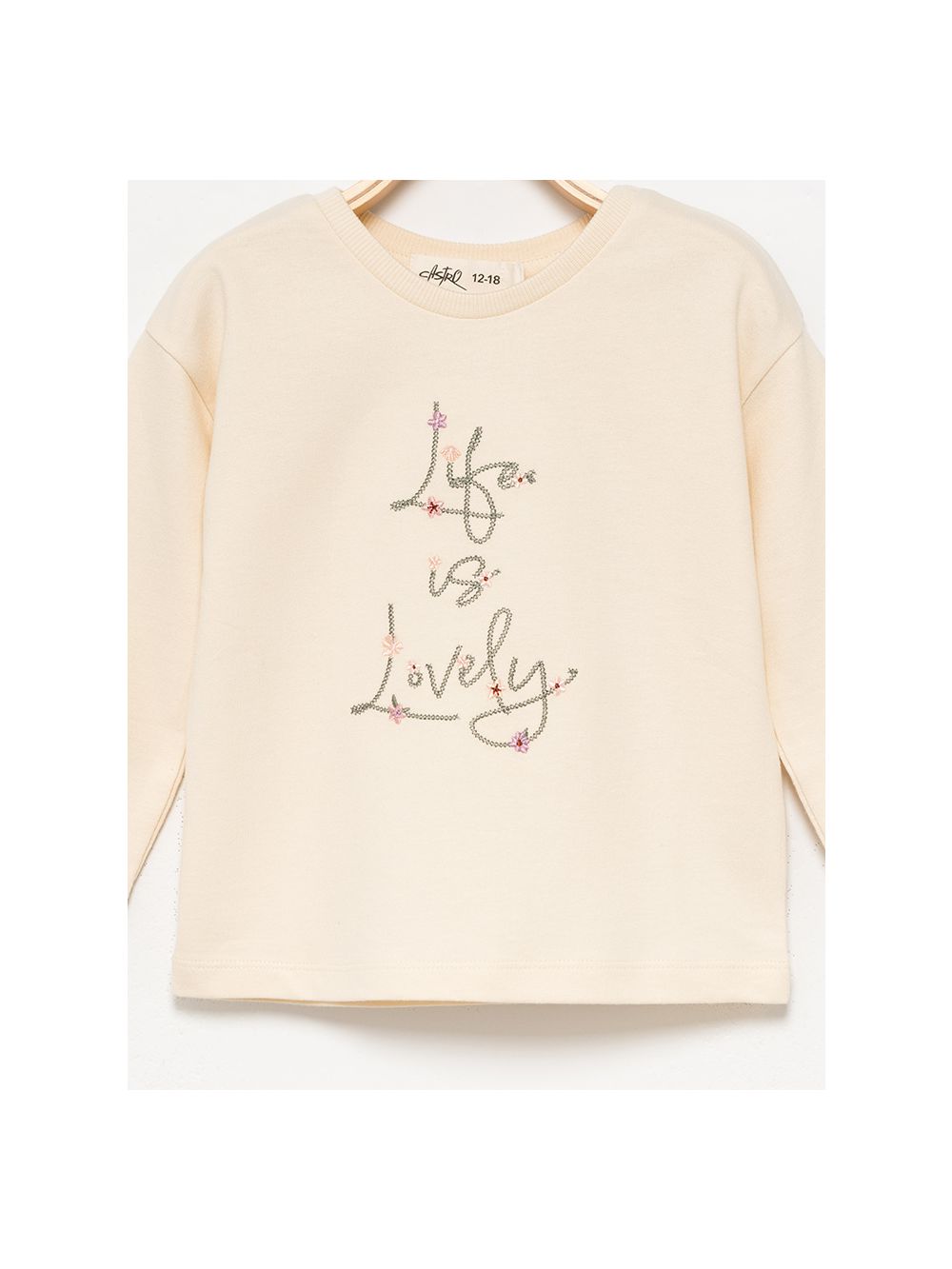 טי שירט שרוול ארוך עם רקמה