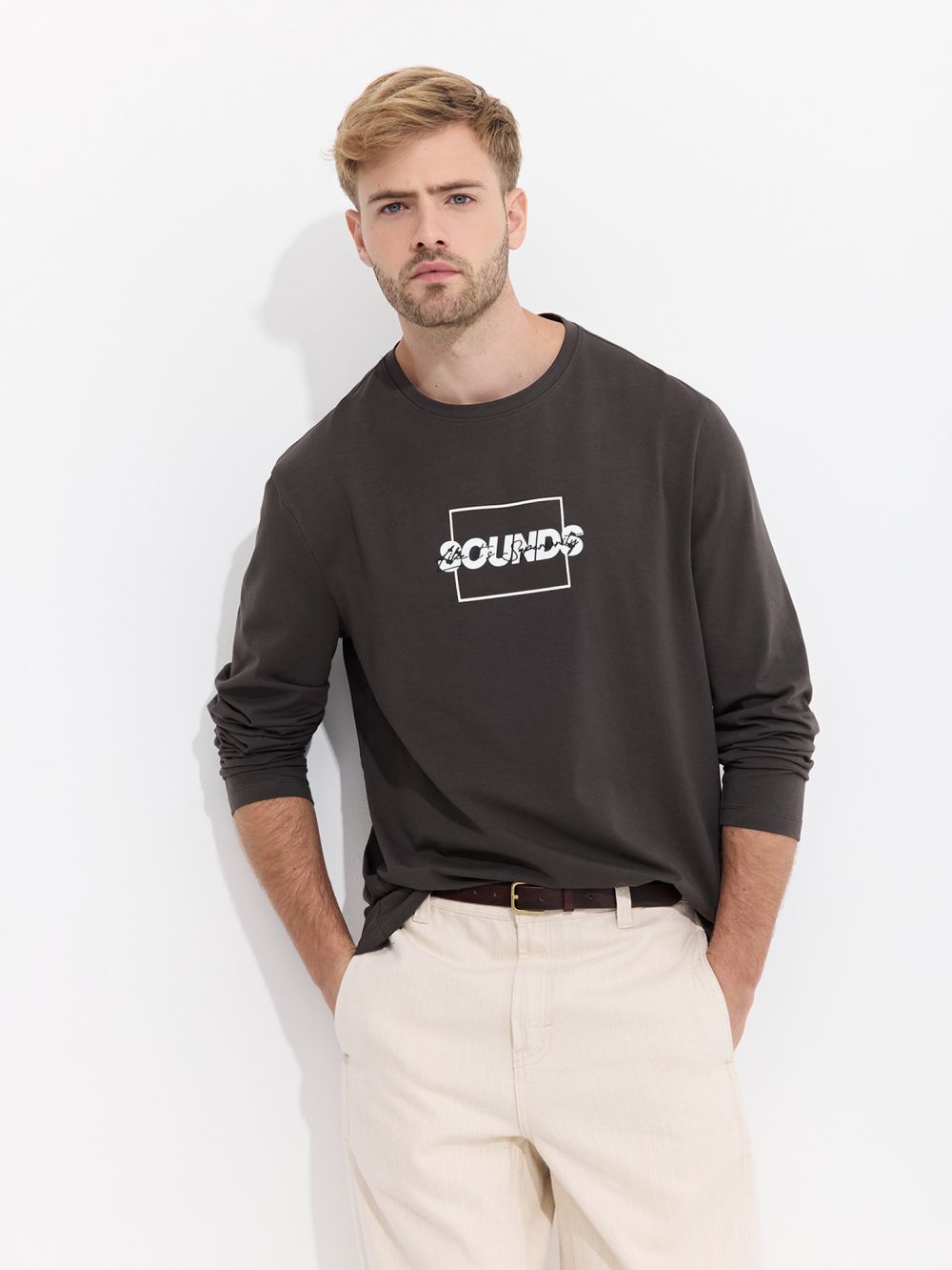 טי שרוול ארוך עם הדפס